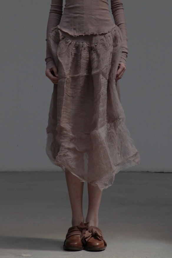 Marc Le Bihan Silk Skirt Six-layer Gauze 25930 Series French Hand-dyed MLB-25930-KMMEIGUI Old Rose Deadwood Rose BOIS DE ROSE